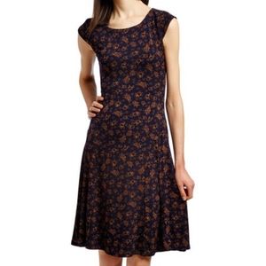 Ebza Floral Cap Sleeve Fit and Flare Dress